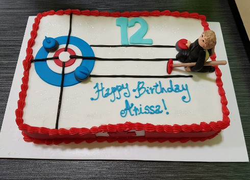 Curling cake for kids birthday party in Vaughn